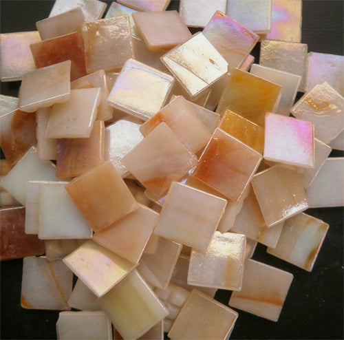 Mosaic Glass tiles from Asia 1.5cm x 1.5cm -  Apricot Marble (P320)