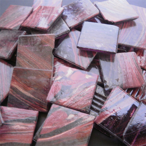 Red Purple - Mosaic Glass Tiles 2cm x 2cm x 4mm (G224)