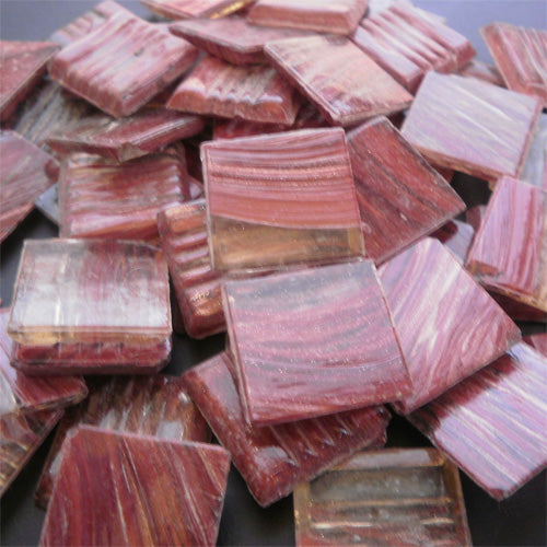 Clear Red Brown - Mosaic Glass Tiles 2cm x 2cm x 4mm (G223)