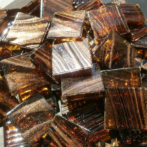 Dark Brown - Mosaic Glass Tiles 2cm x 2cm x 4mm (G219)