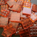 Transparent Red Orange - Mosaic Glass Tiles 2cm x 2cm x 4mm (D41)