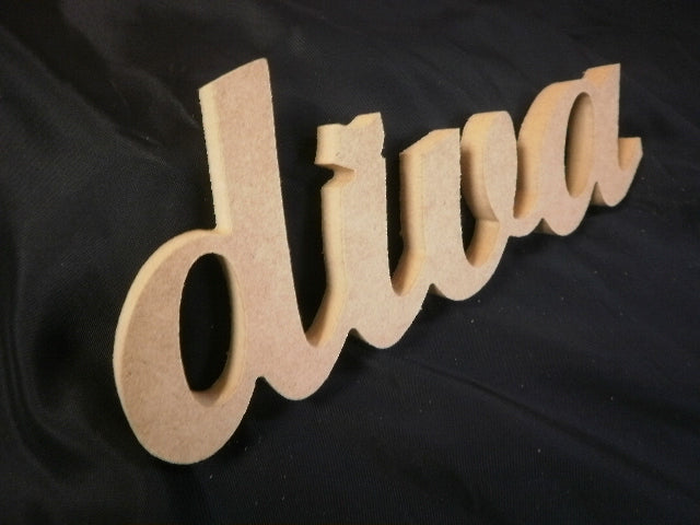 Diva - Wooden MDF Script Word