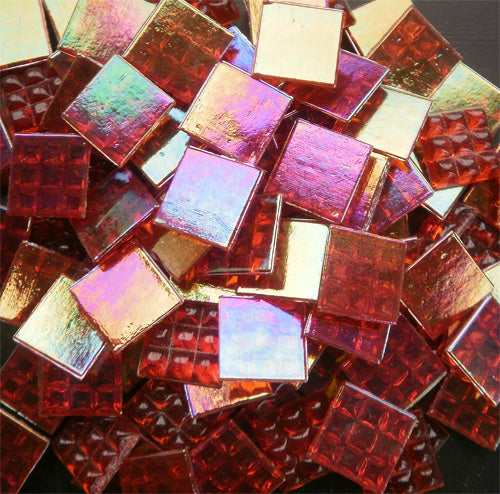 Mosaic Glass tiles from Asia 1.5cm x 1.5cm -  Red (P323)