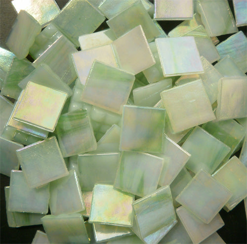 Mosaic Glass tiles from Asia 1.5cm x 1.5cm - Pale Green Marble (P316)