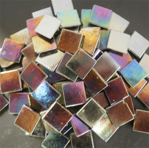 Mosaic Glass tiles from Asia 1.5cm x 1.5cm - Black Rainbow (P315)