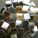 Mosaic Glass tiles from Asia 1.5cm x 1.5cm - Silver Gold (P314)