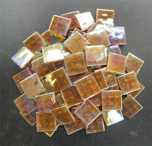 Mosaic Glass tiles from Asia 1.5cm x 1.5cm - Golden Brown (P304)