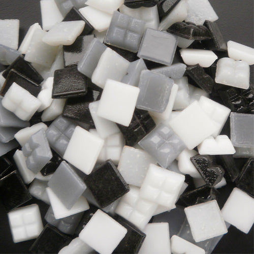Mosaic Glass tiles from Asia 1cm x 1cm - Greyscale