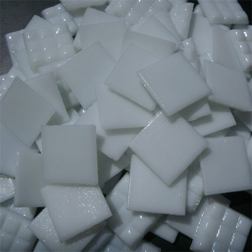White - Mosaic Glass Tiles 2cm x 2cm x 4mm (A20)